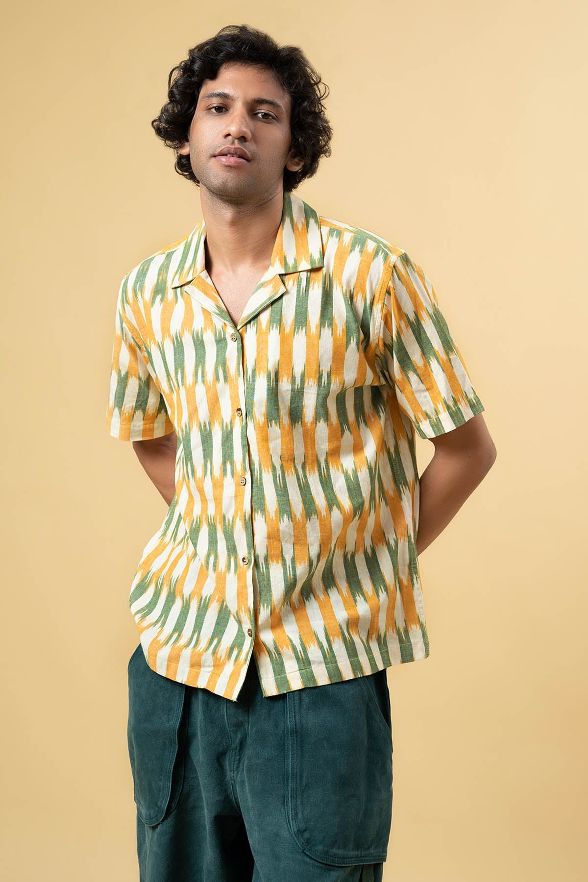 Buy Ikkat Print 100% Cotton Shirt For Men at ScrollnShops